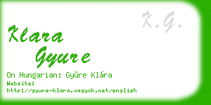 klara gyure business card