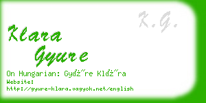 klara gyure business card